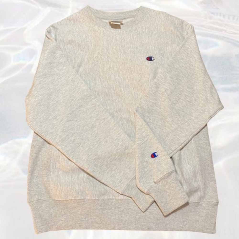 MARBLED GREY CHAMPION CREWNECK SWEATER